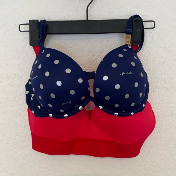 VS PINK Victoria’s Secret Set of 2 Bras NWT 32C - Picture 1 of 9